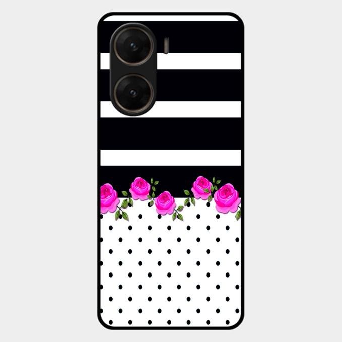 Elegant Rose Parad Glass Case Cover For Vivo V29E 5G