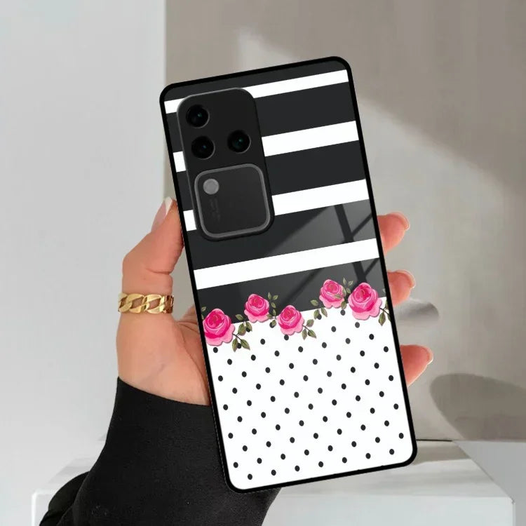 Elegant Rose Parad Glass Case Cover For Vivo - ShopOnCliQ