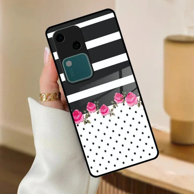 Elegant Rose Parad Glass Case Cover For Vivo - ShopOnCliQ