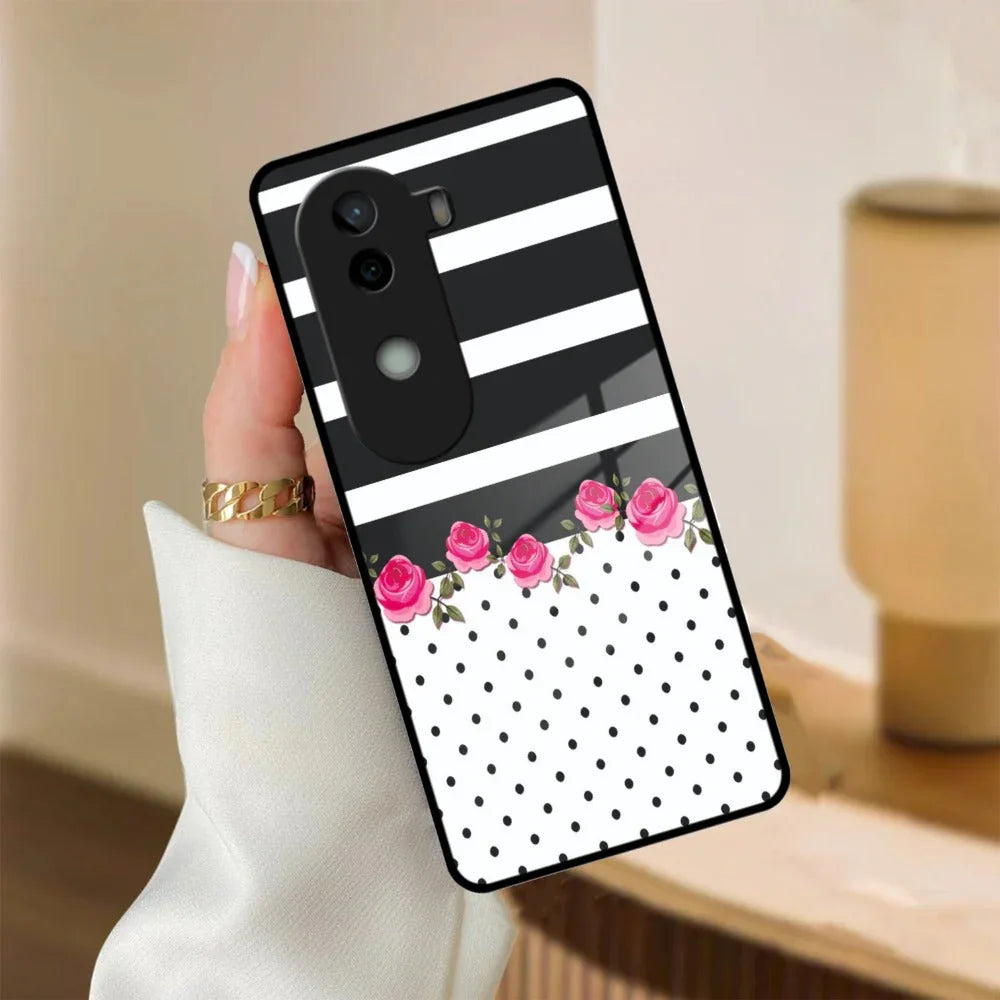 Elegant Rose Parad Glass Case Cover For iQOO - ShopOnCliQ