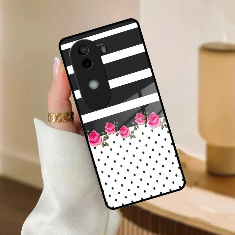 Elegant Rose Parad Glass Case Cover For iQOO - ShopOnCliQ