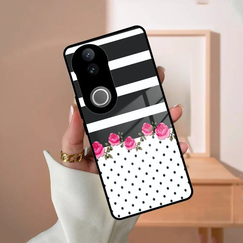 Elegant Rose Parad Glass Case Cover For Vivo - ShopOnCliQ