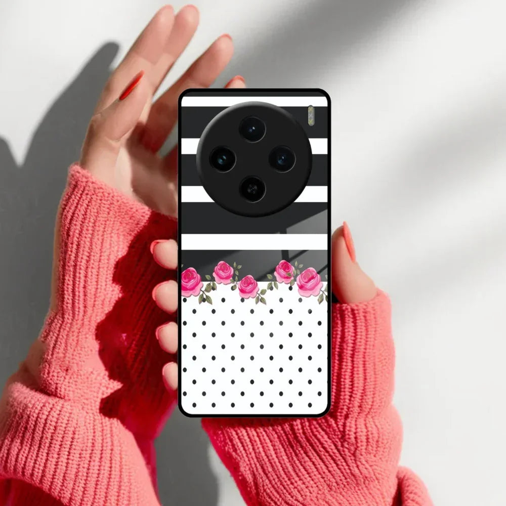 Elegant Rose Parad Glass Case Cover For Vivo - ShopOnCliQ