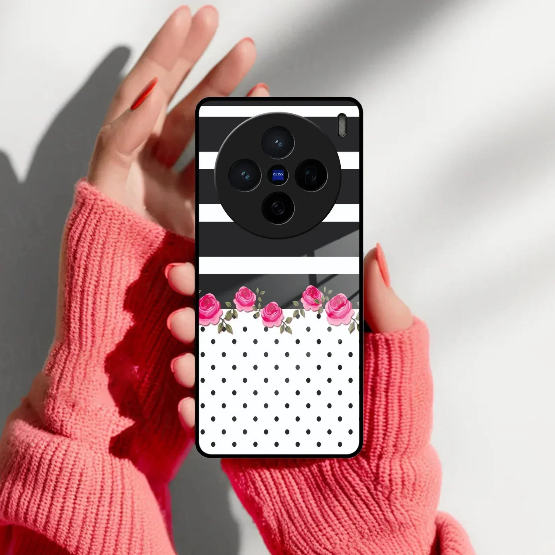 Elegant Rose Parad Glass Case Cover For Vivo - ShopOnCliQ