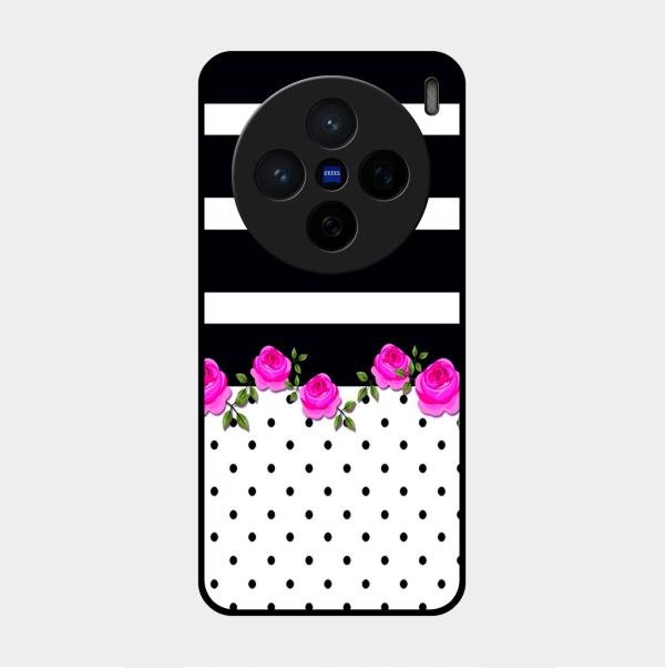 Elegant Rose Parad Glass Case Cover For Vivo X200 5G