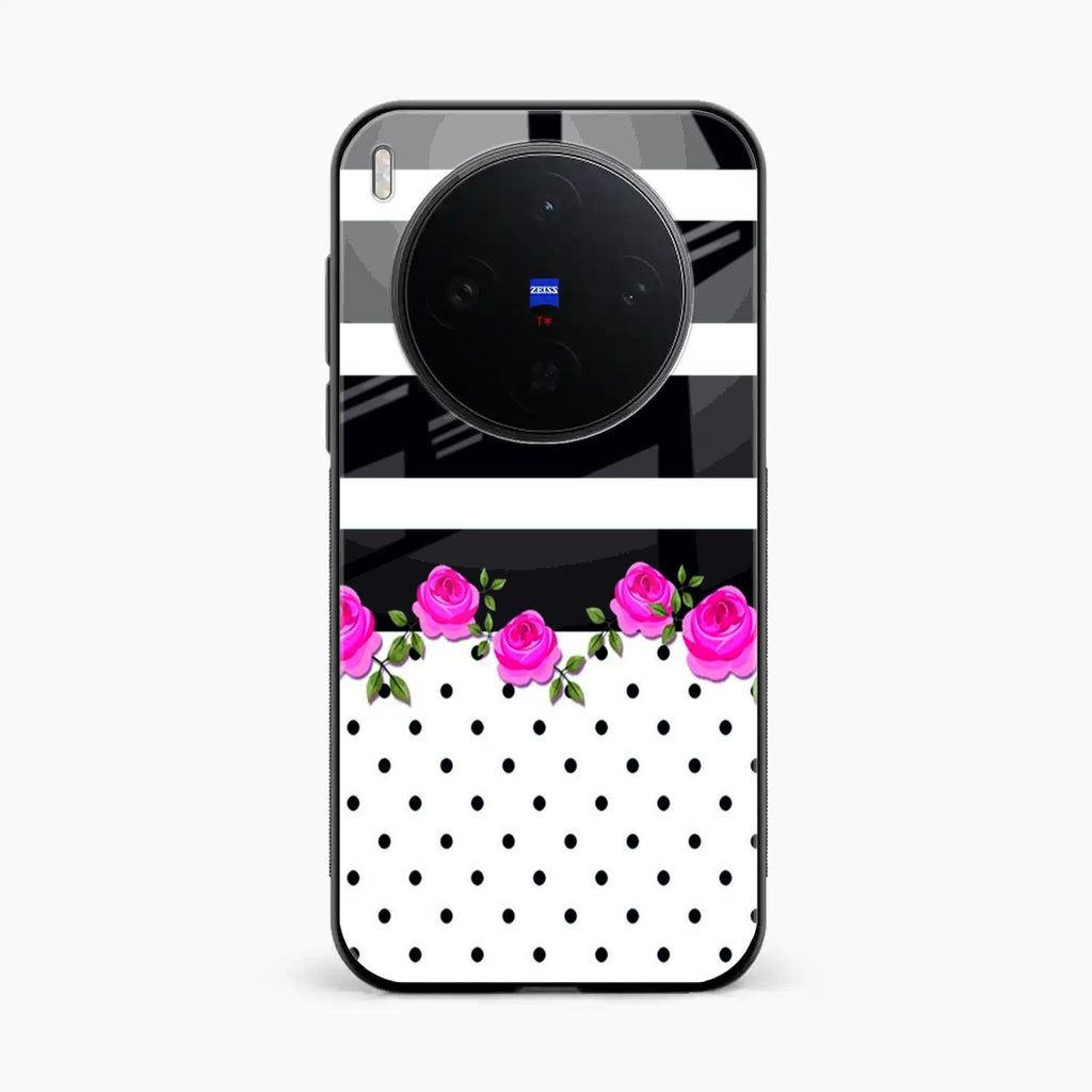 Elegant Rose Parad Glass Case Cover For Vivo X300 5G