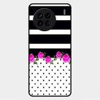 Elegant Rose Parad Glass Case Cover For Vivo X90 5G