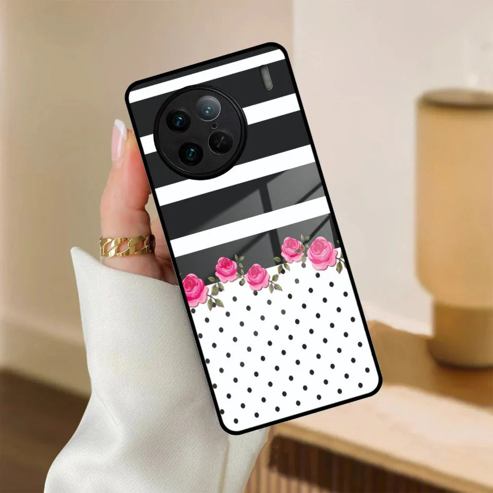 Elegant Rose Parad Glass Case Cover For iQOO - ShopOnCliQ