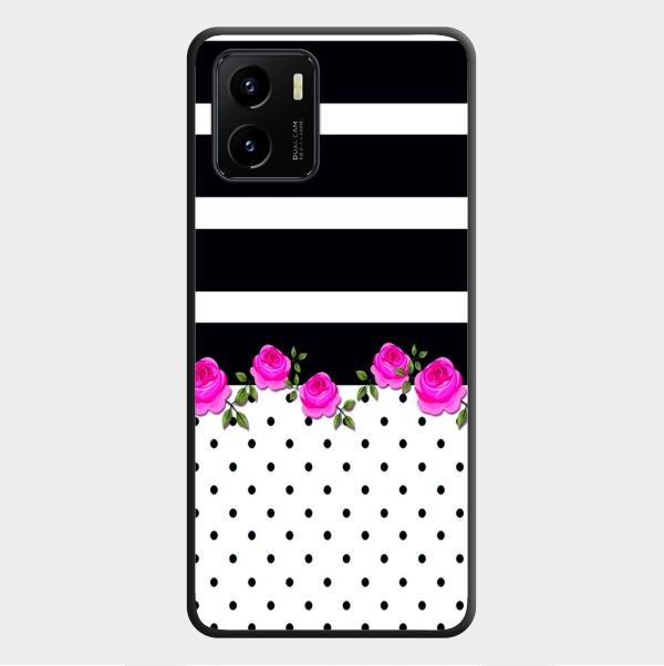 Elegant Rose Parad Glass Case Cover For Vivo Y01