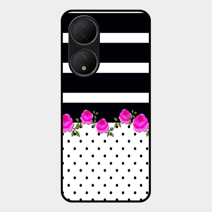 Elegant Rose Parad Glass Case Cover For Vivo Y100 5G