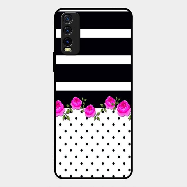 Elegant Rose Parad Glass Case Cover For Vivo Y12G