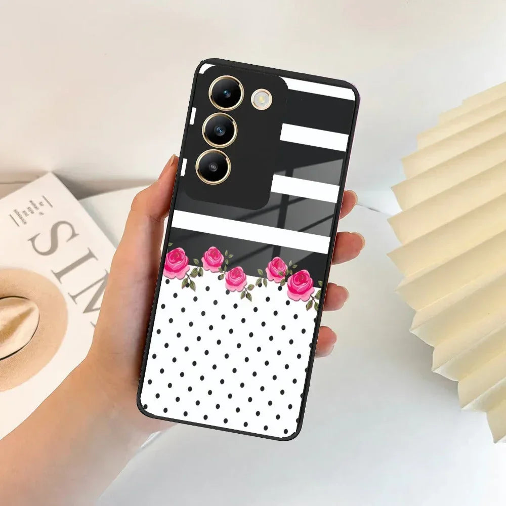 Elegant Rose Parad Glass Case Cover For Vivo - ShopOnCliQ