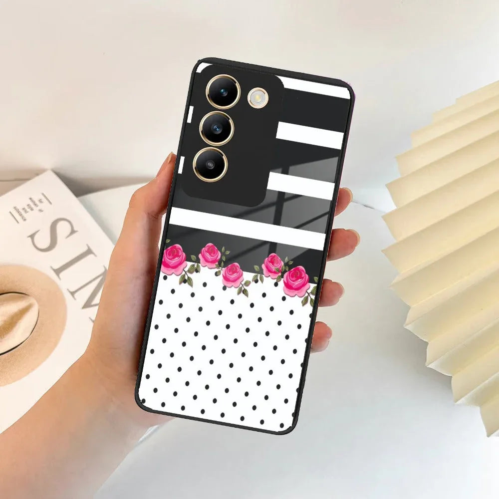 Elegant Rose Parad Glass Case Cover For iQOO - ShopOnCliQ