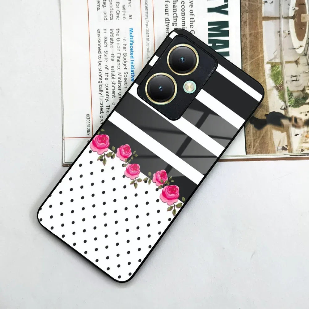 Elegant Rose Parad Glass Case Cover For Vivo - ShopOnCliQ