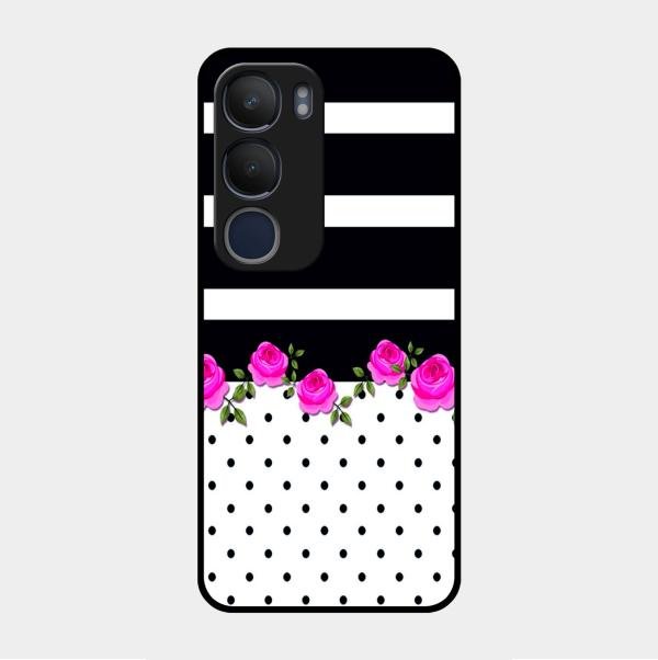 Elegant Rose Parad Glass Case Cover For Vivo Y29 5G