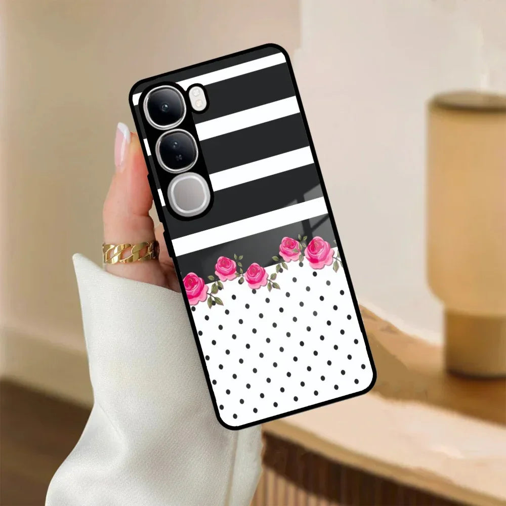 Elegant Rose Parad Glass Case Cover For Vivo - ShopOnCliQ
