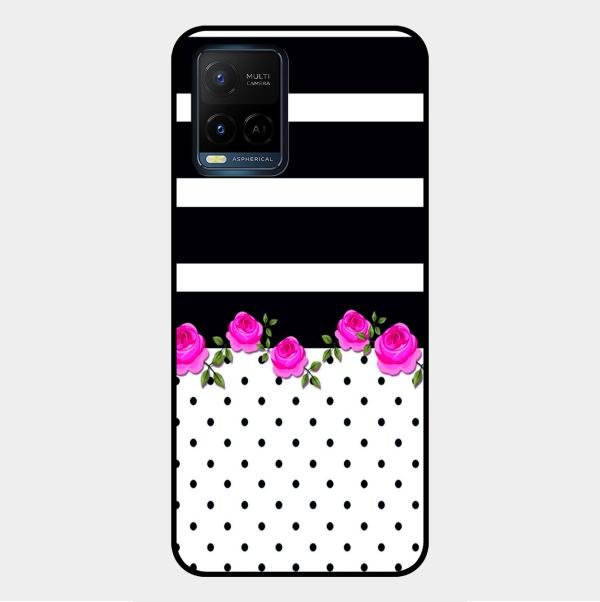 Elegant Rose Parad Glass Case Cover For Vivo Y33T