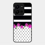 Elegant Rose Parad Glass Case Cover For Vivo Y35