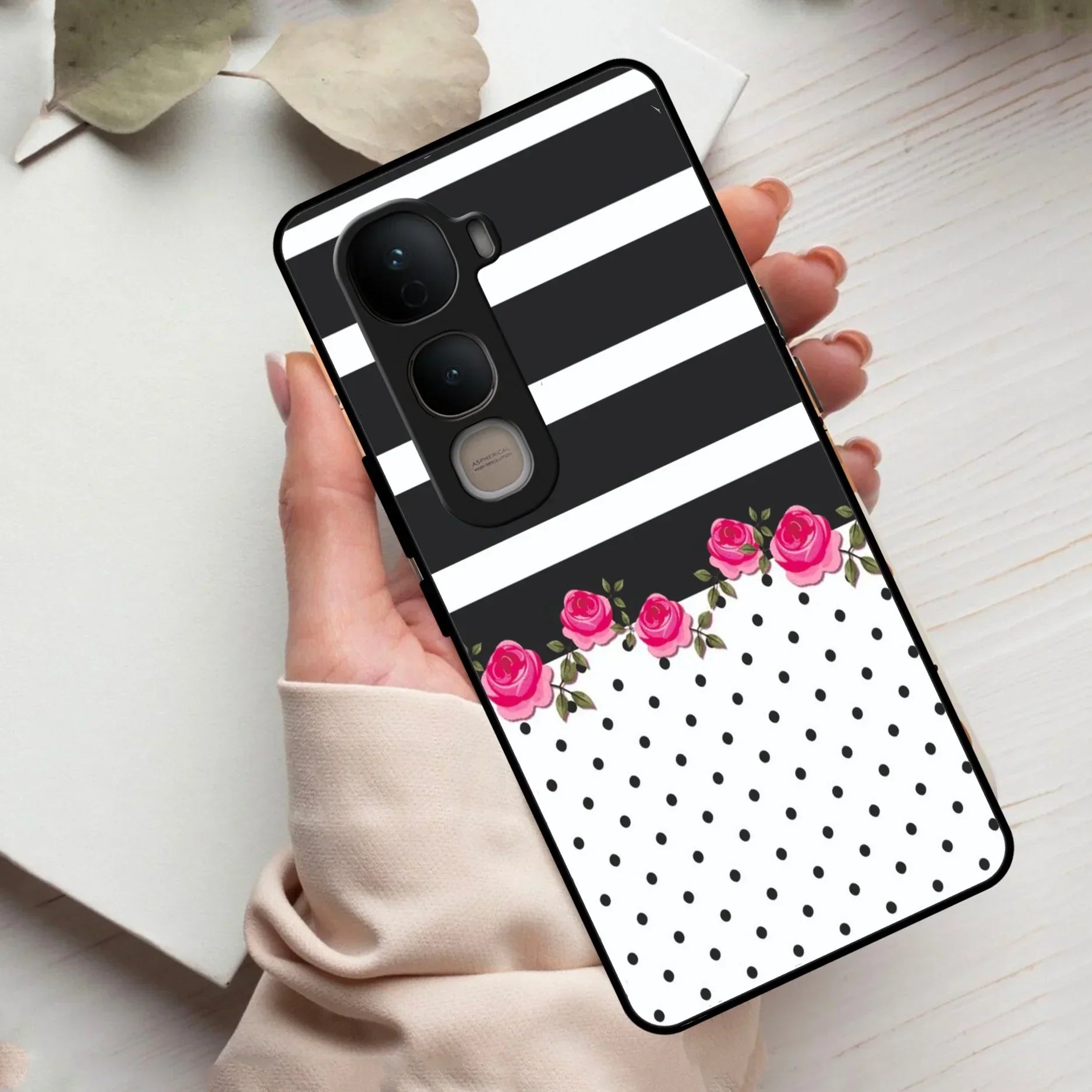 Elegant Rose Parad Glass Case Cover For Vivo - ShopOnCliQ
