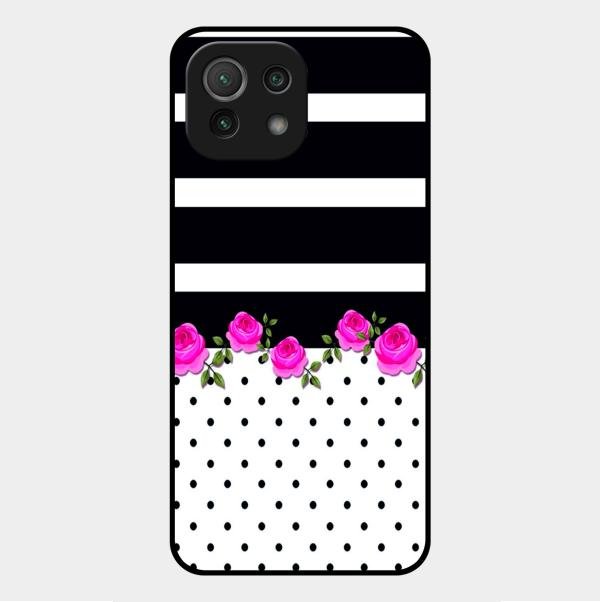 Elegant Rose Parad Glass Case Cover For Xiaomi Mi 11 Lite
