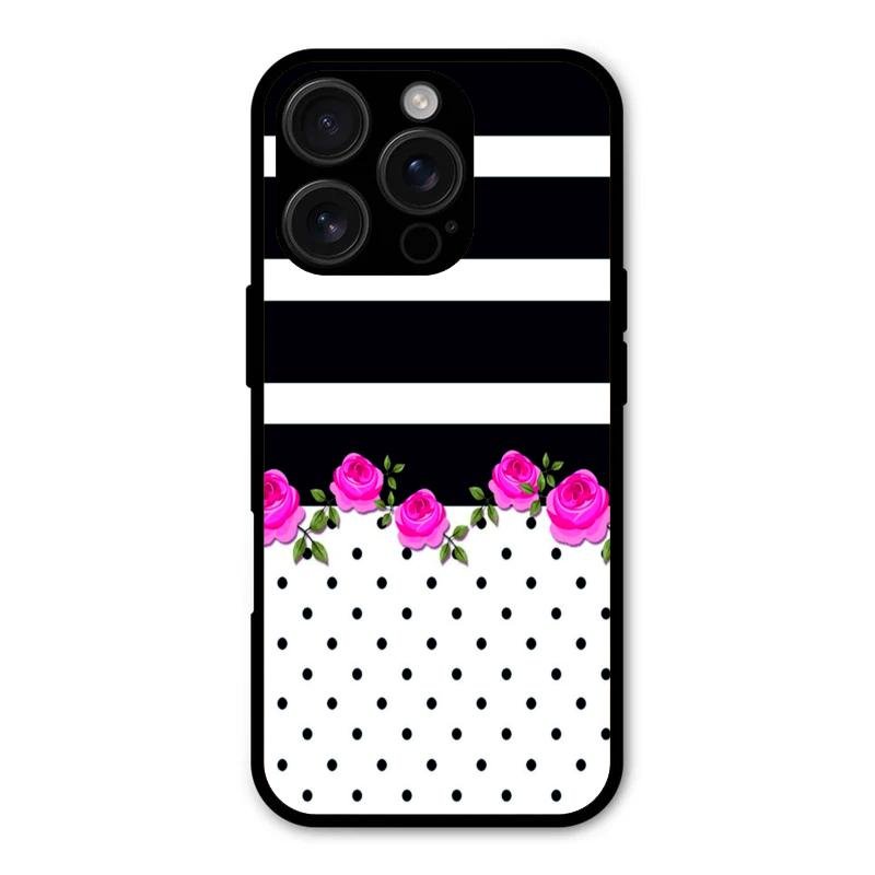 Elegant Rose Parad Glossy Metal Case Cover For iPhone 16 Pro