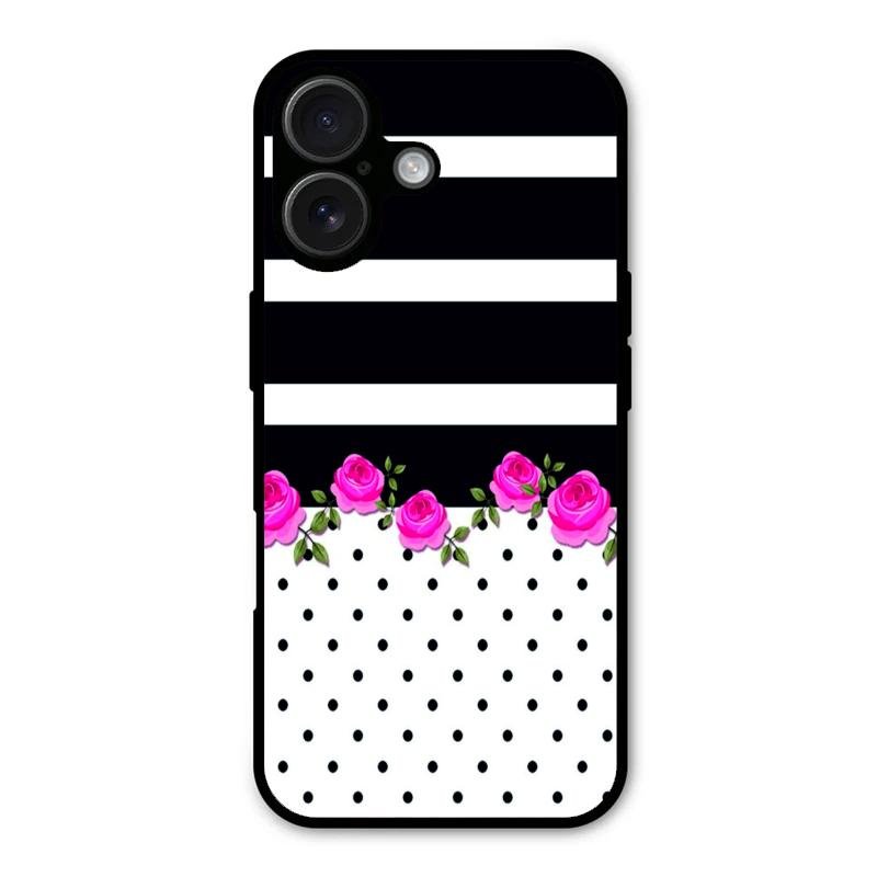 Elegant Rose Parad Glossy Metal Case Cover For iPhone 16