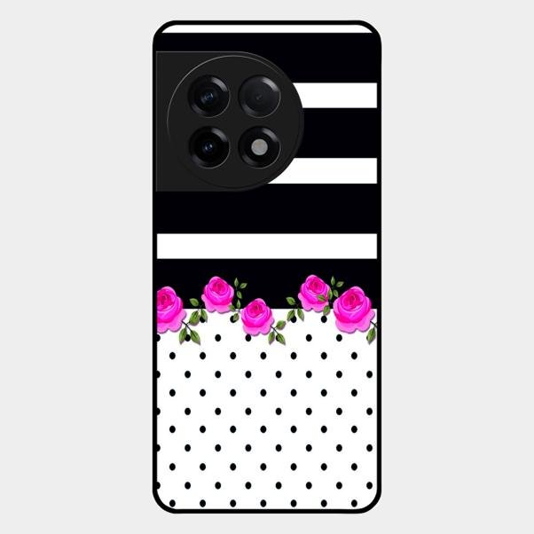 Elegant Rose Parad Glossy Metal Case Cover For Oneplus 11R 5G