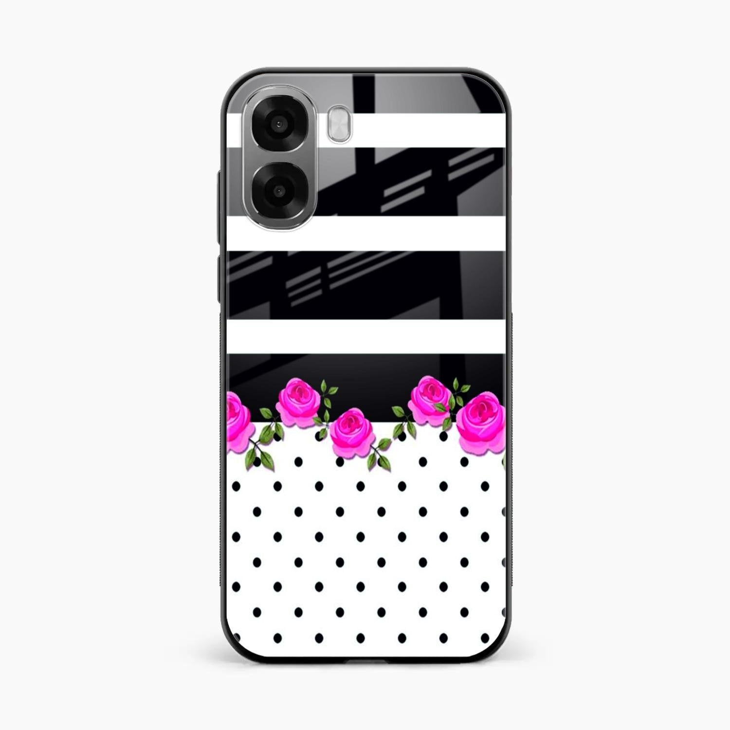 Elegant Rose Parad Glossy Metal Case Cover For Oppo A6X 5G