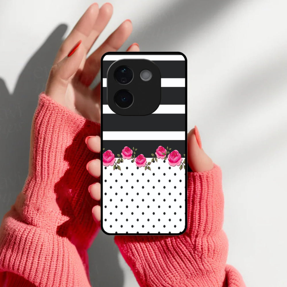 Elegant Rose Parad Glossy Metal Case Cover For Vivo