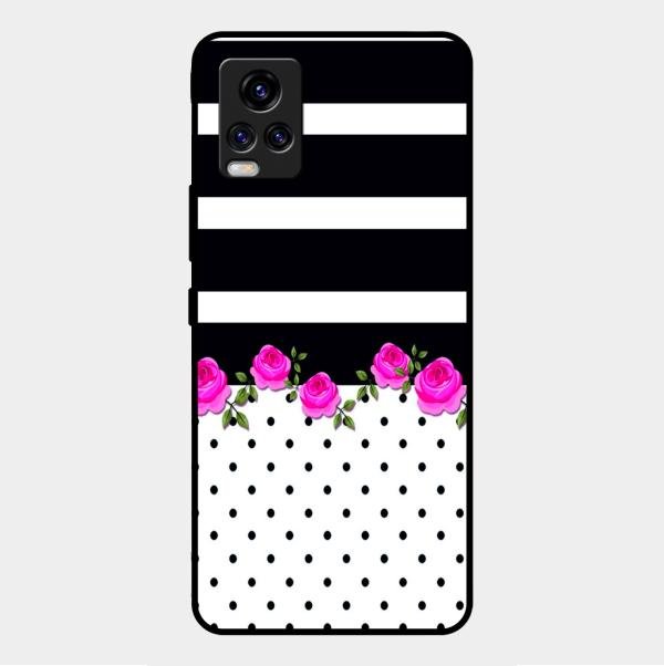 Elegant Rose Parad Glossy Metal Case Cover For Vivo V20 2021