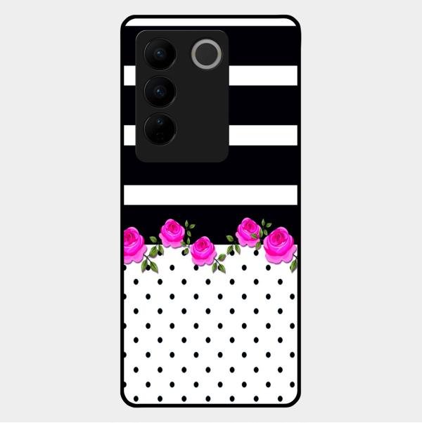 Elegant Rose Parad Glossy Metal Case Cover For Vivo V27 Pro 5G