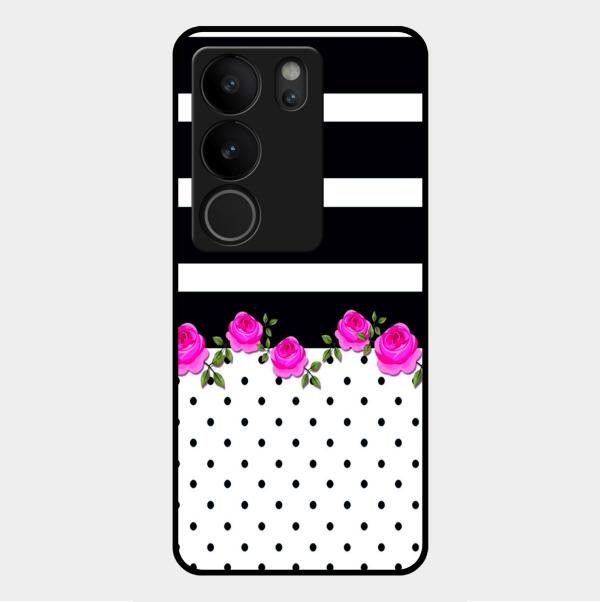 Elegant Rose Parad Glossy Metal Case Cover For Vivo V29 5G