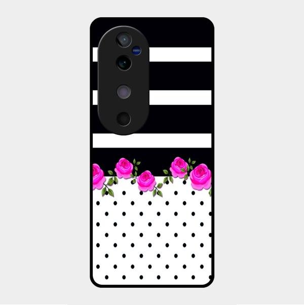 Elegant Rose Parad Glossy Metal Case Cover For Vivo V40 5G