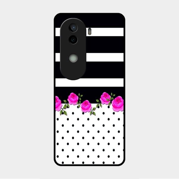 Elegant Rose Parad Glossy Metal Case Cover For Vivo V40E 5G