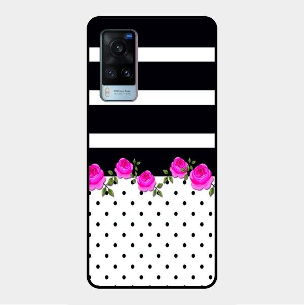 Elegant Rose Parad Glossy Metal Case Cover For Vivo X60 5G