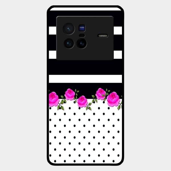 Elegant Rose Parad Glossy Metal Case Cover For Vivo X80 5G