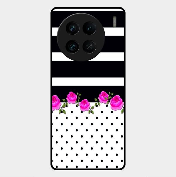 Elegant Rose Parad Glossy Metal Case Cover For Vivo X90 Pro 5G