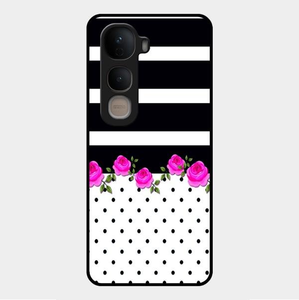 Elegant Rose Parad Glossy Metal Case Cover For Vivo Y400 5G