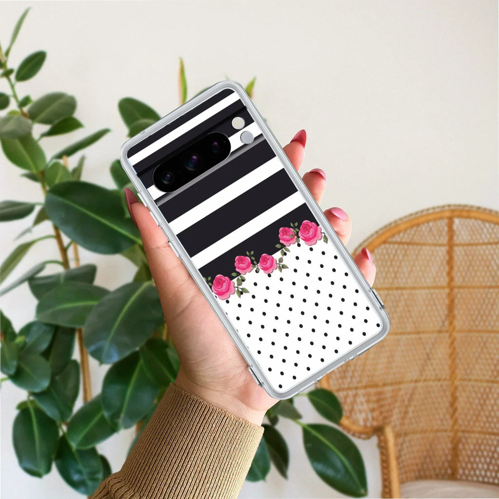 Elegant Rose Parad Transparent Silicon Case For Google Pixel 8 Pro 5G