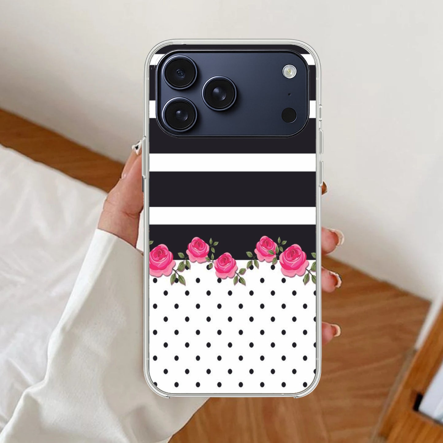 Elegant Rose Parad Transparent Silicon Case For iPhone