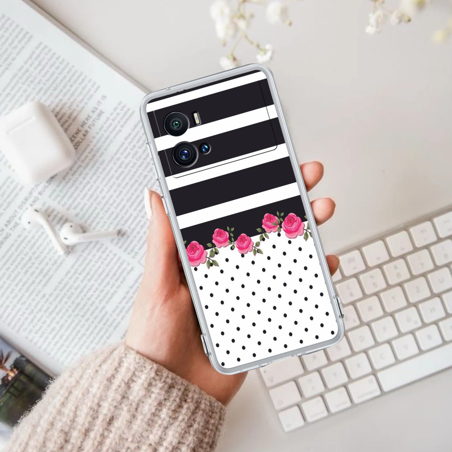 Elegant Rose Parad Transparent Silicon Case For iQOO Neo 7 Pro 5G