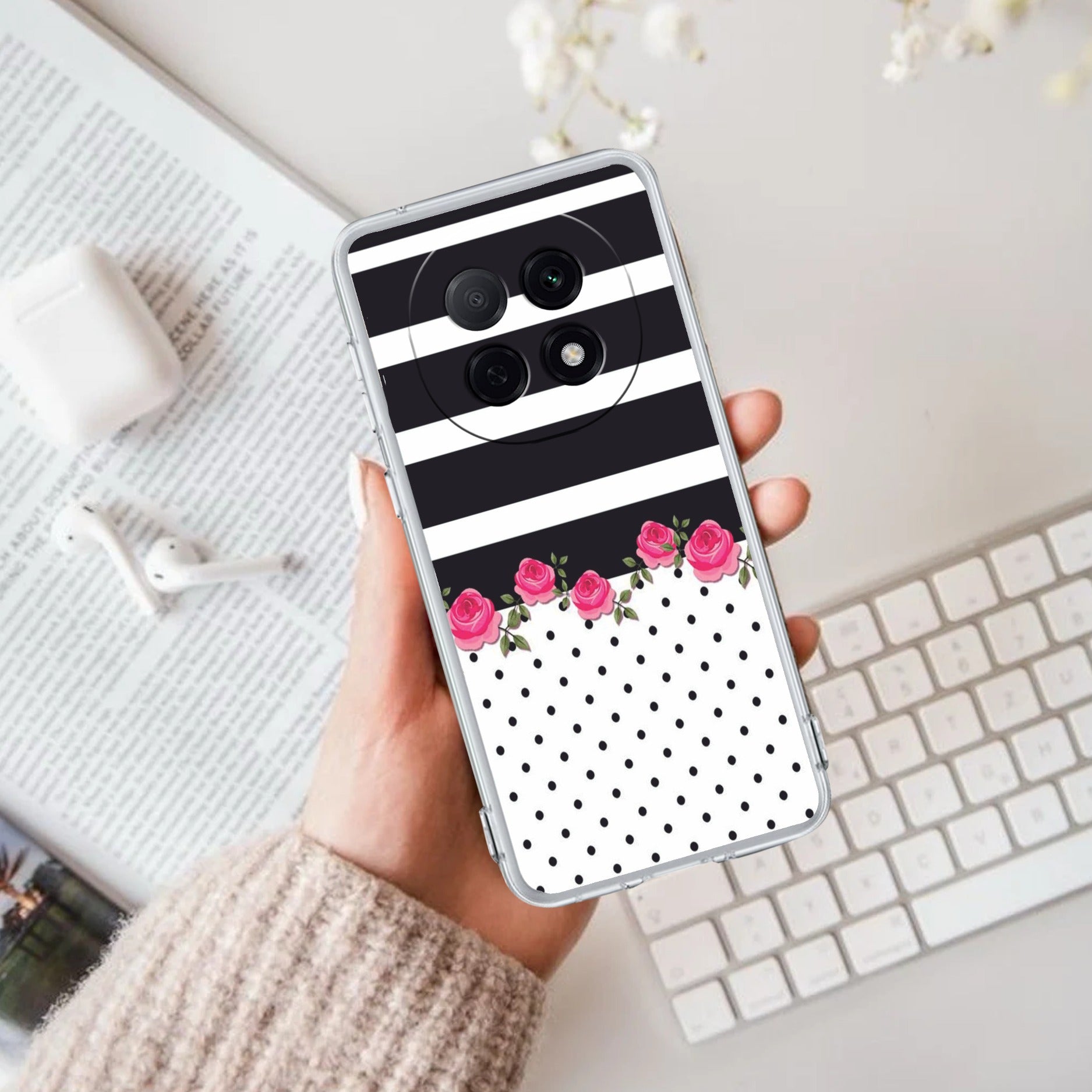 Elegant Rose Parad Transparent Silicon Case For Oppo F29 Pro 5G