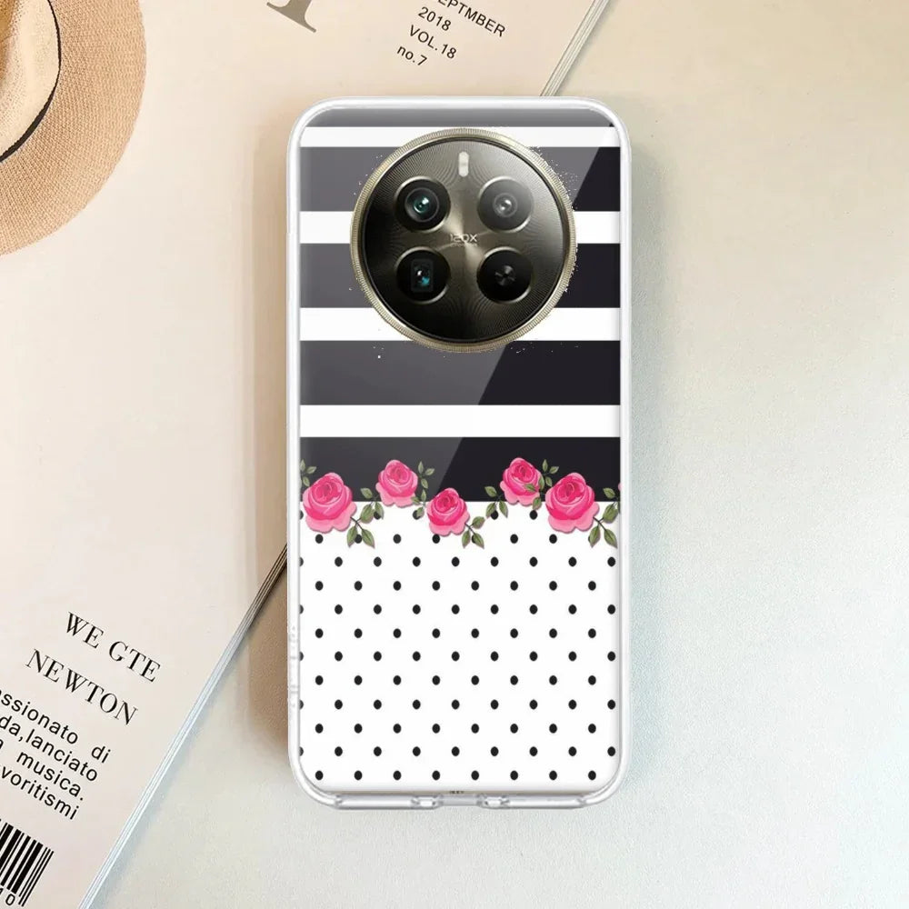 Elegant Rose Parad Transparent Silicon Case For Realme 13 Plus 5G