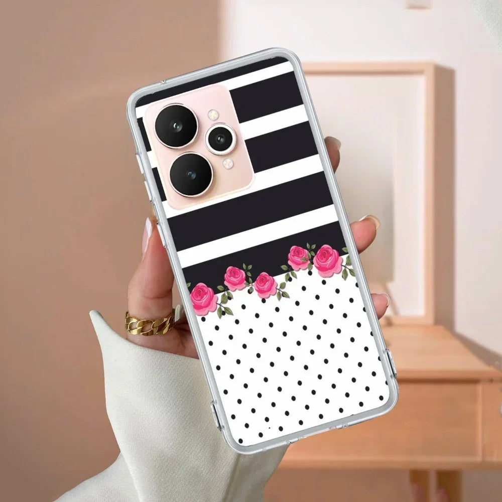 Elegant Rose Parad Transparent Silicon Case For Realme Narzo 60X /  Realme 11X