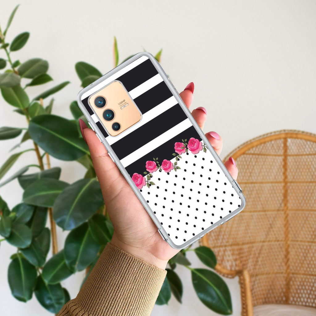 Elegant Rose Parad Transparent Silicon Case For Vivo V23 Pro 5G