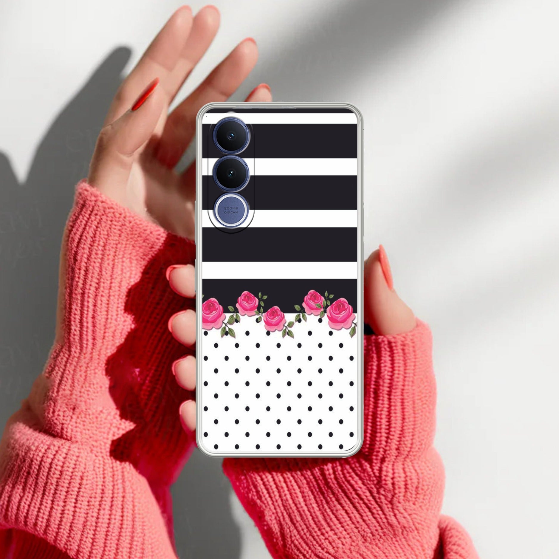 Elegant Rose Parad Transparent Silicon Case For Vivo V70 FE 5G
