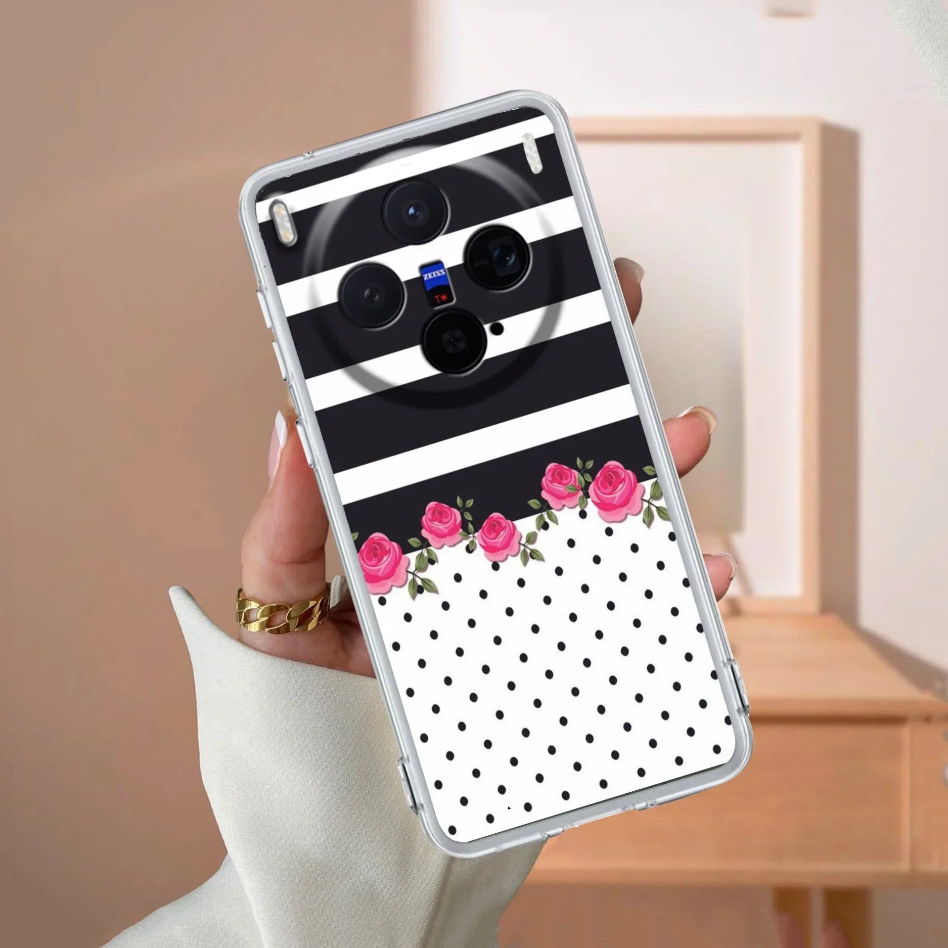 Elegant Rose Parad Transparent Silicon Case For Vivo V23 5G