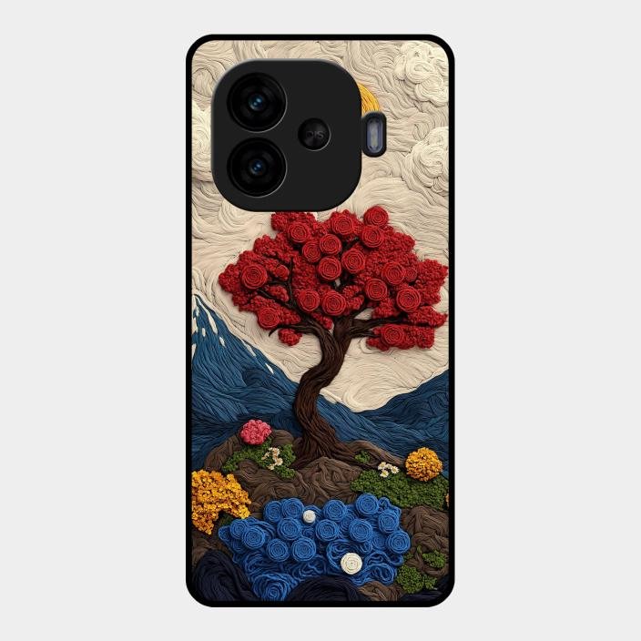 Eternal Nature Tapestry Glass Case Cover For iQOO - ShopOnCliQ