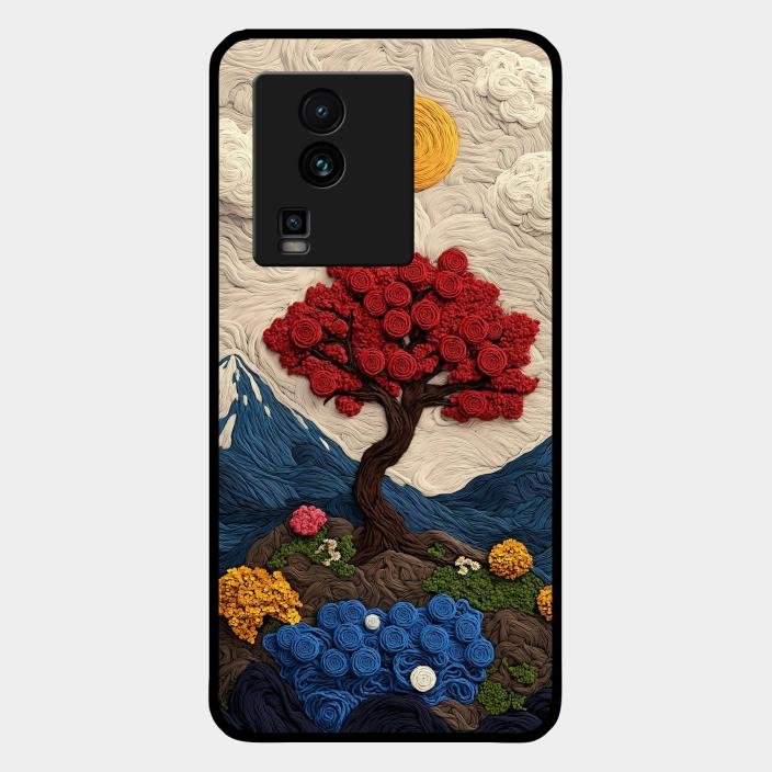 Eternal Nature Tapestry Glass Case Cover For iQOO - ShopOnCliQ