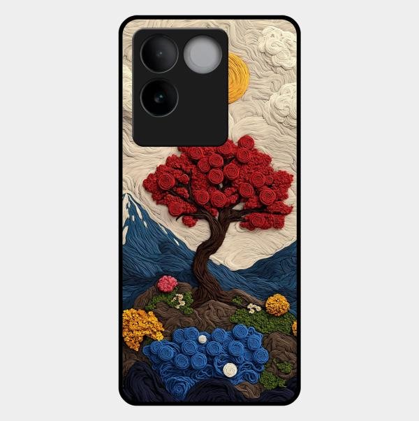 Eternal Nature Tapestry Glass Case Cover For iQOO - ShopOnCliQ